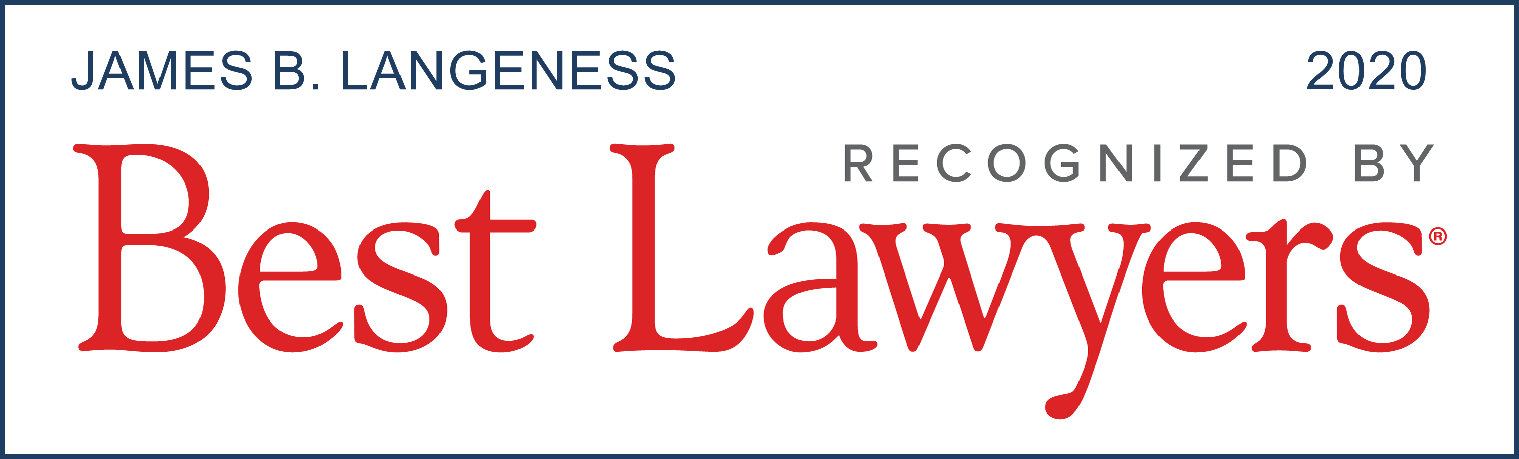 Best Lawyers 2020 - James B. Langeness